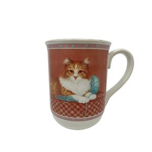 Vtg Otagiri Tabby Cat Coffee Mug w/Ball of Yarn 🧶 Japan Retro Cat Kitten Lover